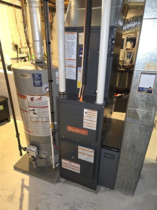 A furnace installed in a Calgary home by Accent Plumbing and Heating, job 11