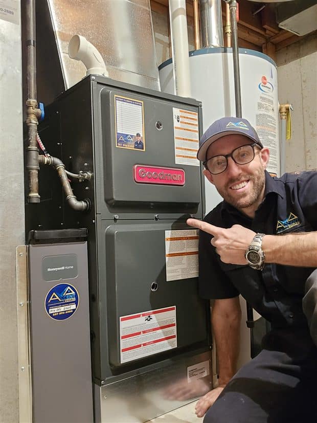 A furnace installed in a Calgary home by Accent Plumbing and Heating, job 9