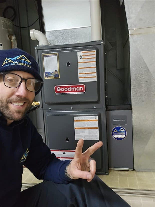 A furnace installed in a Calgary home by Accent Plumbing and Heating, job 10