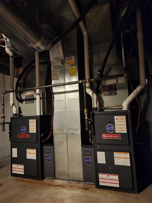 A furnace installed in a Calgary home by Accent Plumbing and Heating, job 1